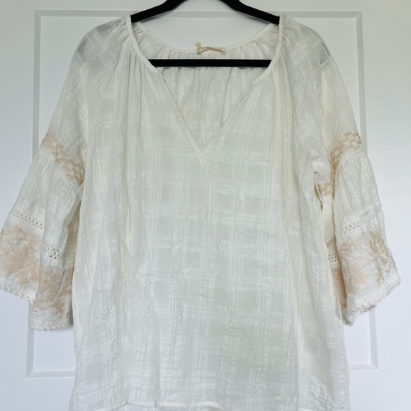 lovestitch Tops - NWT Lovestitch Emma Cotton Embroidered Bohemian Blouse White Women's Top, Large‎